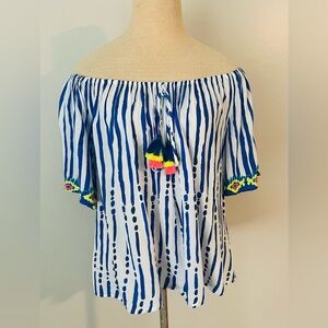 NWOT Lilly Pulitzer Sain off the shoulder striped top Sz M
